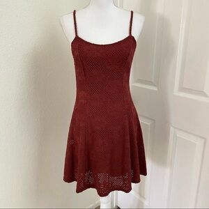 Modlook Maroon Crochet Fit Flare Crossback Med